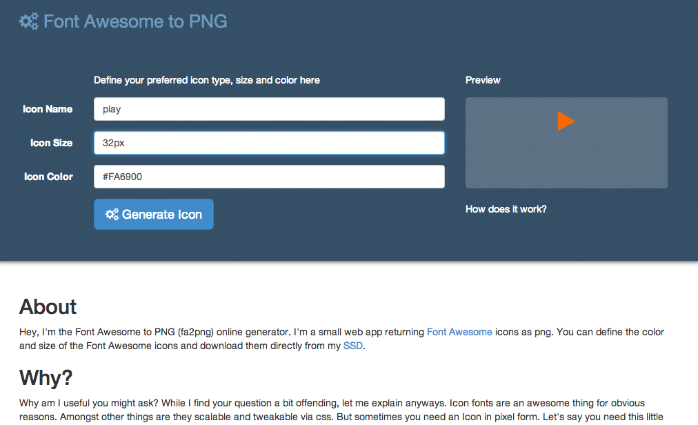 Font Awesome to png online generator